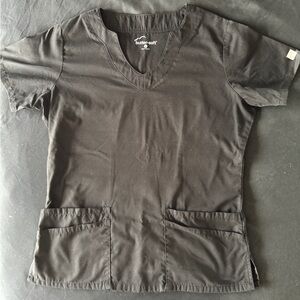 Butter-Soft Black Scrub Top